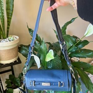 Blue Cylinder Shoulder Bag